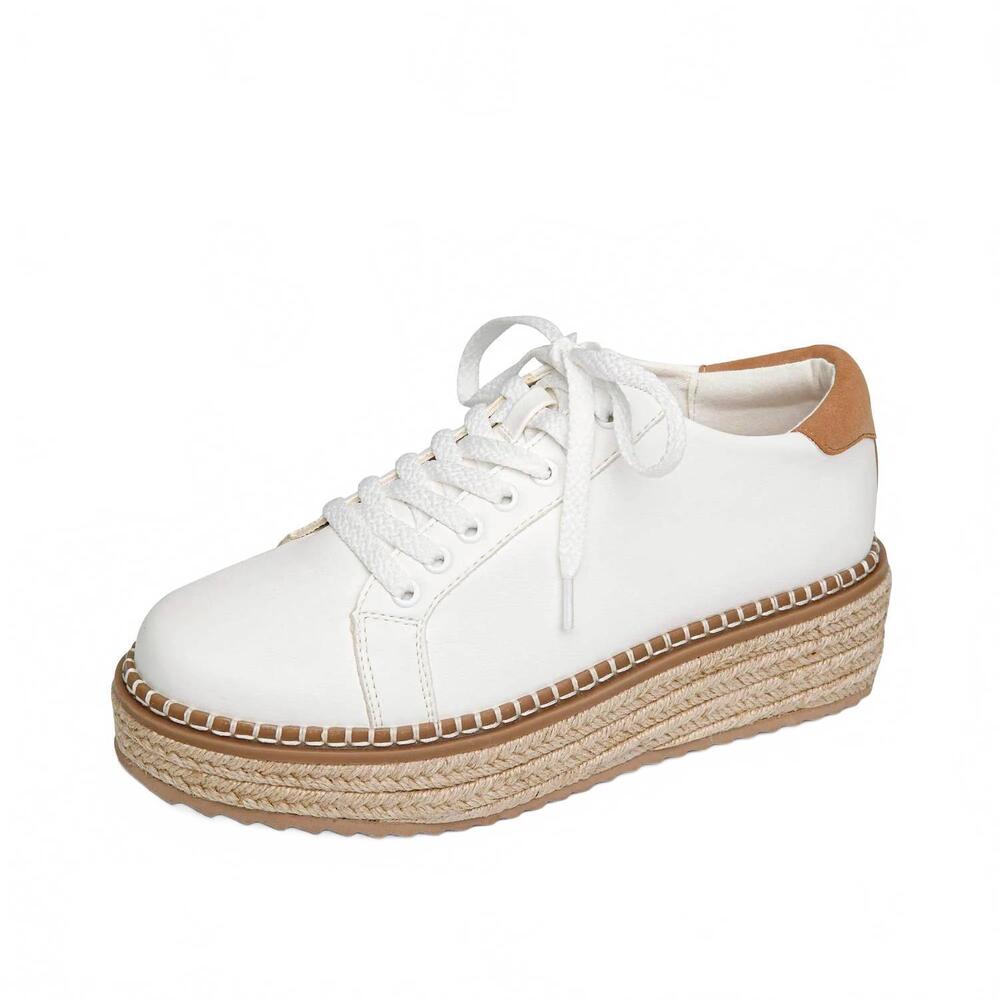 NEW YELLOWBOX women's misty espadrille sneaker in white